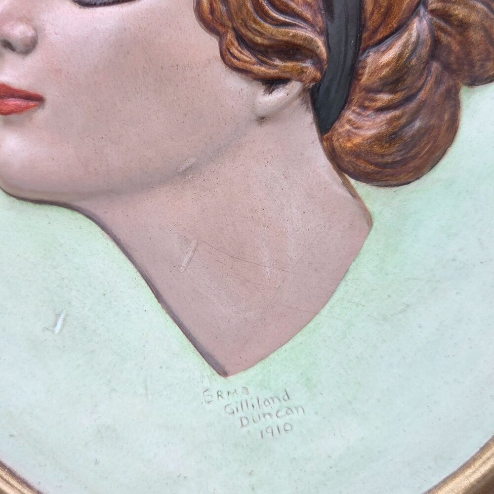 Duncan Ceramics Bas-Relief Plaster Mold Cameo Woman With Black Hair Band - Picture 3 of 6